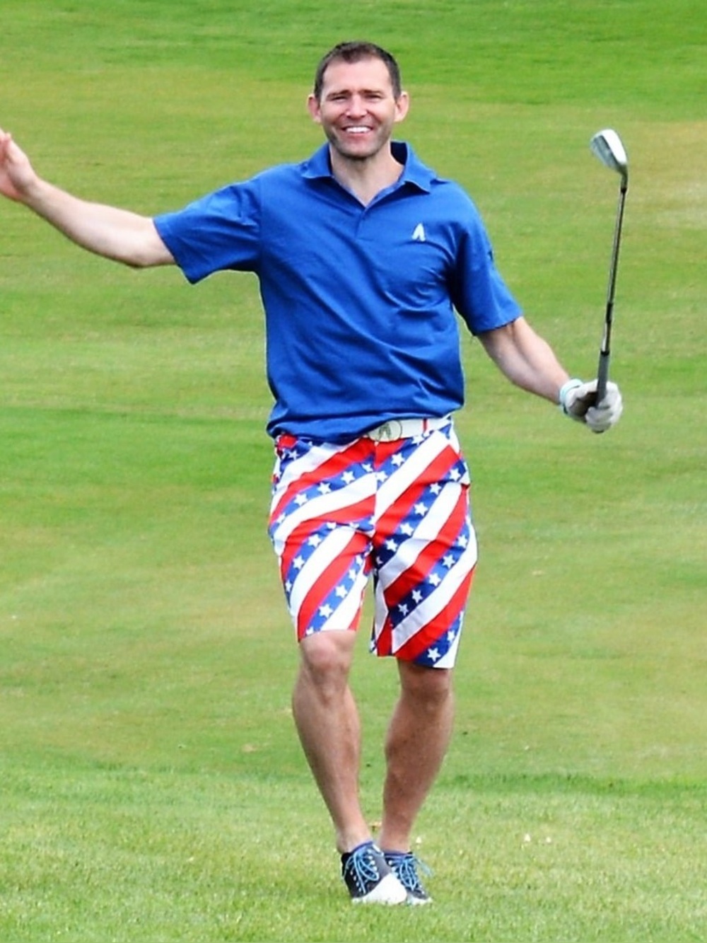 Royal & Awesome Stars & Stripes American Flag Men’s Patriot Golf Shorts Size 36